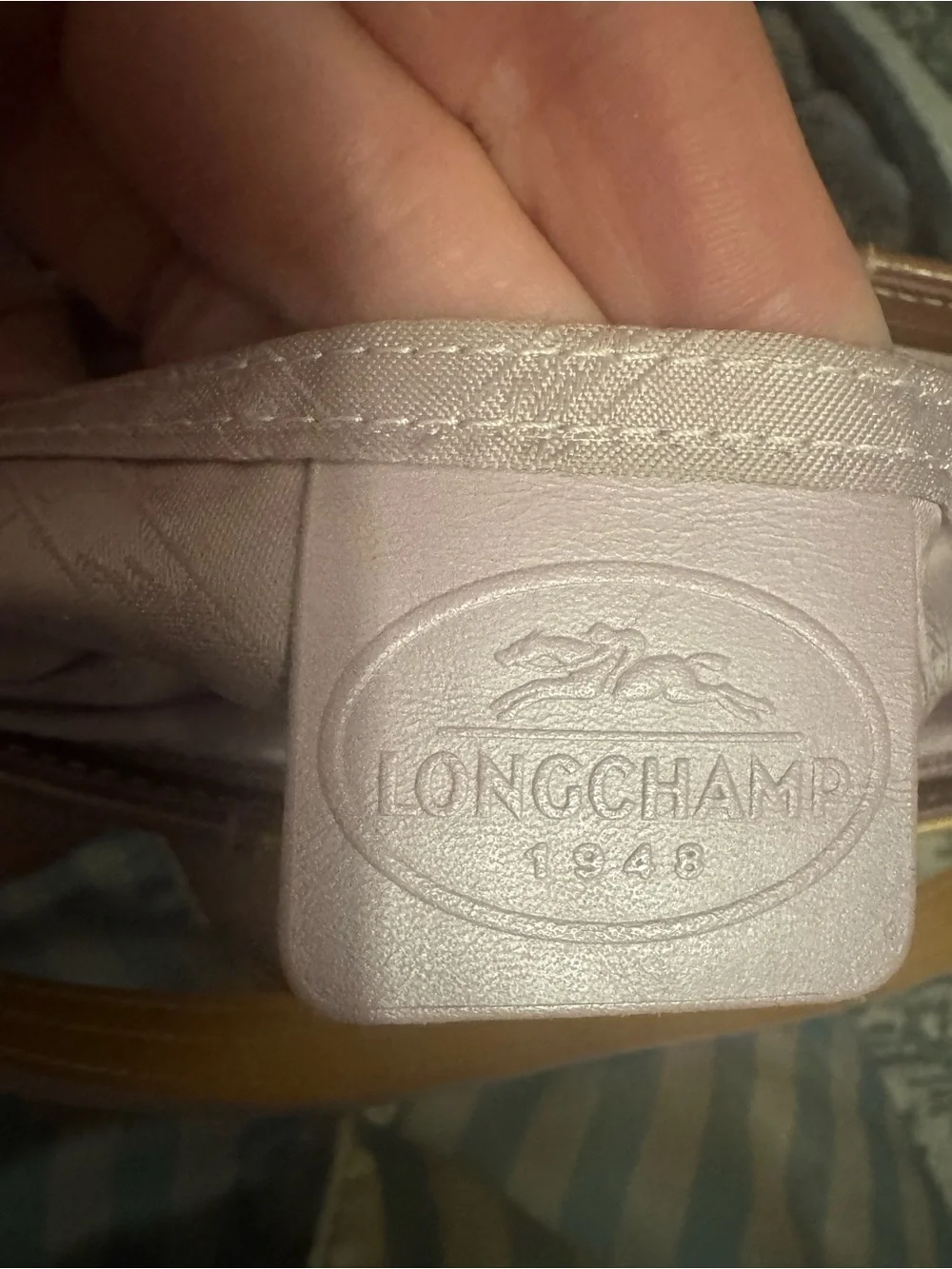 Vintage Longchamp French Gold and Brown Shoulder Bag
